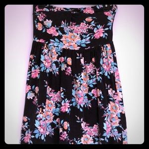 Strapless Floral Summer Dress
